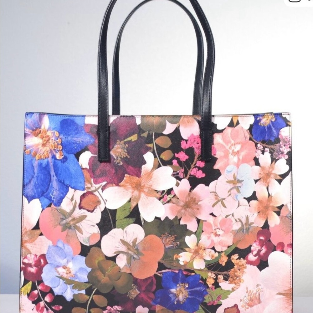 Ted Baker London Floral Icon Tote with Black Handles